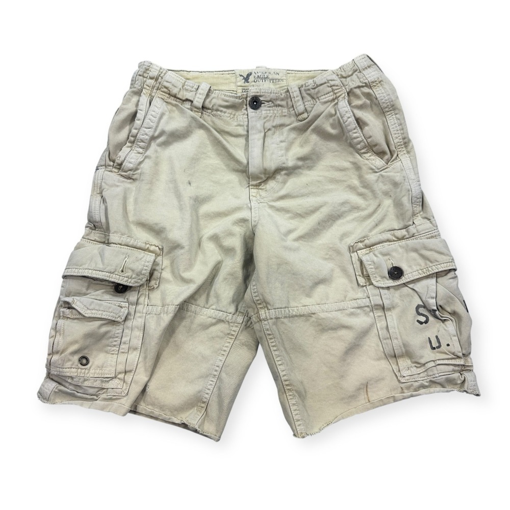 American Eagle Cargo Shorts Men's Size 30 Khaki Utility Hunting Hiking Y2K